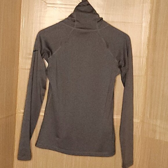 Nike Dri-fit Grey Womens Long Sleeve Turtleneck Activewear Medium - Picture 2 of 7